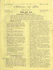 Mail Bid Sale: April 30, 1973