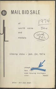 Mail Bid Sale of World Coins and Medals : January 1974