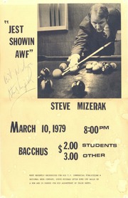 Signed poster advertising an appearance by pool pl