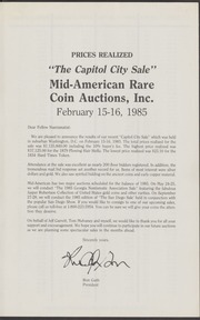 The Capitol City Sale [Prices Realized List]