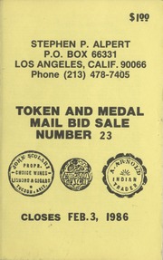 Token and Medal Mail Bid Sale #23