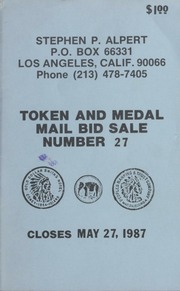 Token and Medal Mail Bid Sale #27