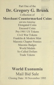 Part One of the Dr. Gregory G. Brunk Collection of Merchant Countermarked Coins