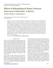 Effects of Dehaulming in Potato (Solanum tuberosum...