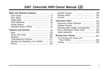 2007 Chevrolet HHR Owner Manual : General Motors Corp : Free Download, Borrow, and Streaming