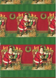 Wrapping Paper: Santa Filling Christmas Stockings
