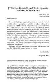 Eugene V  Debs letter to George Sylvester Viereck