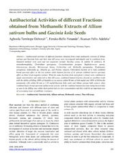Antibacterial Activities of different Fractions ob