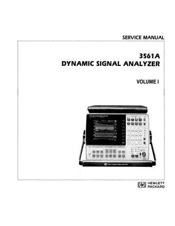 HP Dynamic Signal Analyzer 3561A Volume I Service Manual OEM 6F B8 