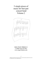5 simple pieces of music for four part concert ban...