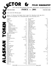 Alaskan Token Collector and Polar Numismatist Index (2001)