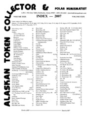 Alaskan Token Collector and Polar Numismatist Index (2007)