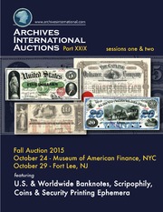 U.S. & Worldwide Banknotes, Scripophily, Coins & Security Printing Ephemera
