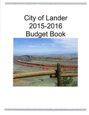 City of Lander 2015 2016 Budget Book