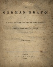 [Benjamin Beresford], The German Erato, Or A Colle...