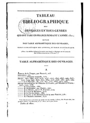 Bibliographie de la France (1821): Bibliographie