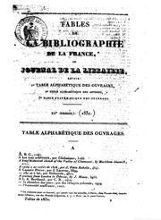 Bibliographie de la France (1832): Bibliographie a...