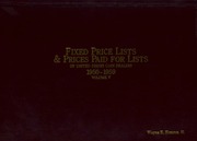 Fixed Price Lists & Prices Paid for Lists of United States Coin Dealers 1950-1959, Volume V