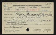 Entry card for Brandt, Louis, and Norton, Clifford for the 1919 May Show.