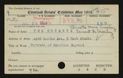 Entry card for Crosby, Annette Hurr, and Crosby, Ernest F.; Crosbys, The for the 1919 May Show.