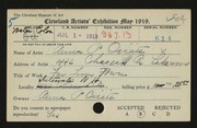 Entry card for Oviatt, Anna P. for the 1919 May Show.