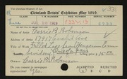 Entry card for Robinson, Carrie B. for the 1919 May Show.
