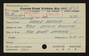 Entry card for Semon, Carle Edwin for the 1919 May Show.