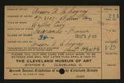 Entry card for Cheyney, Anson A. for the 1920 May Show.