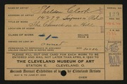 Entry card for Clark, Sheldon for the 1920 May Show.
