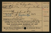 Entry card for Clinker, Leroy Carl for the 1920 May Show.