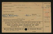 Entry card for Karl, Emma for the 1920 May Show.