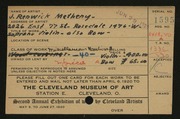 Entry card for Metheny, J. Renwick for the 1920 May Show.