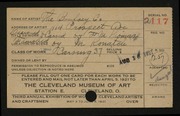 Entry card for Bonfoey Company, and Thomas, F. M.; Konatch, M. for the 1921 May Show.