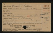 Entry card for Leutner, Lucy P. for the 1922 May Show.