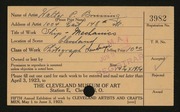 Entry card for Bruning, Walter P. for the 1923 May Show.