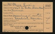 Entry card for Lucic, Mrs. Steve J., and Goodrich House Weavers for the 1923 May Show.