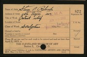 Entry card for Rebeck, Steven A. for the 1923 May Show.