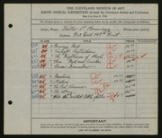 Entry card for Bruning, Walter P. for the 1924 May Show.