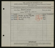 Entry card for Corser, Jean for the 1924 May Show.