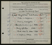 Entry card for Edmondson, William J. for the 1924 May Show.