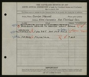 Entry card for Maxwell, Coralee DeLong for the 1924 May Show.
