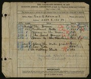 Entry card for Adomeit, George G. for the 1925 May Show.