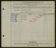 Entry card for Baseska, Virginia, and Rainbow Hospital for Crippled and Convalescent Children for the 1925 May Show.