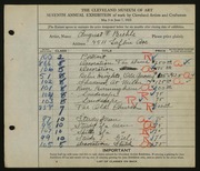 Entry card for Biehle, August F. for the 1925 May Show.