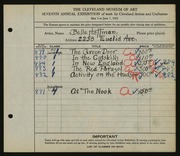 Entry card for Hoffman, Belle Mildred for the 1925 May Show.