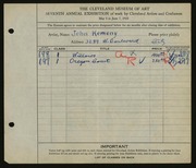 Entry card for Kemeny, John for the 1925 May Show.