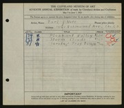 Entry card for Neff, Earl J. for the 1925 May Show.