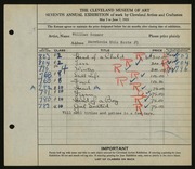 Entry card for Sommer, William for the 1925 May Show.