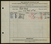 Entry card for Stoll, Rolf for the 1925 May Show.