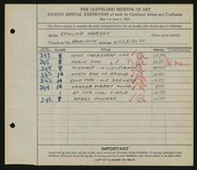Entry card for Kressy, Edmund F. for the 1926 May Show.